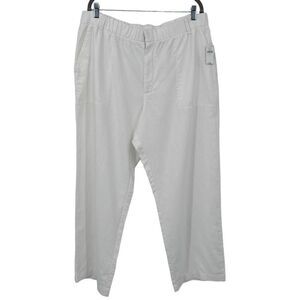 Gap 100% Linen Straight Leg Pants White Size XL NWT
